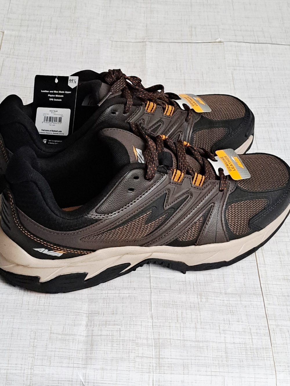 Avia Men's Brown Gray Mesh Trail Sneakers Shoes